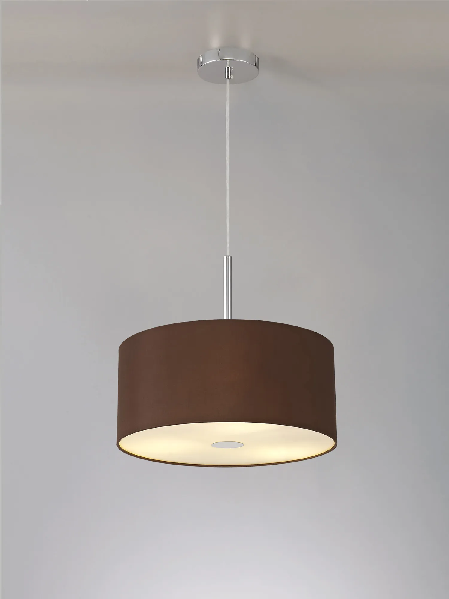 Baymont 40cm 3 Light Pendant Polished Chrome, Raw Cocoa/Grecian Bronze, Frosted Diffuser DK0338  Deco Baymont CH RC